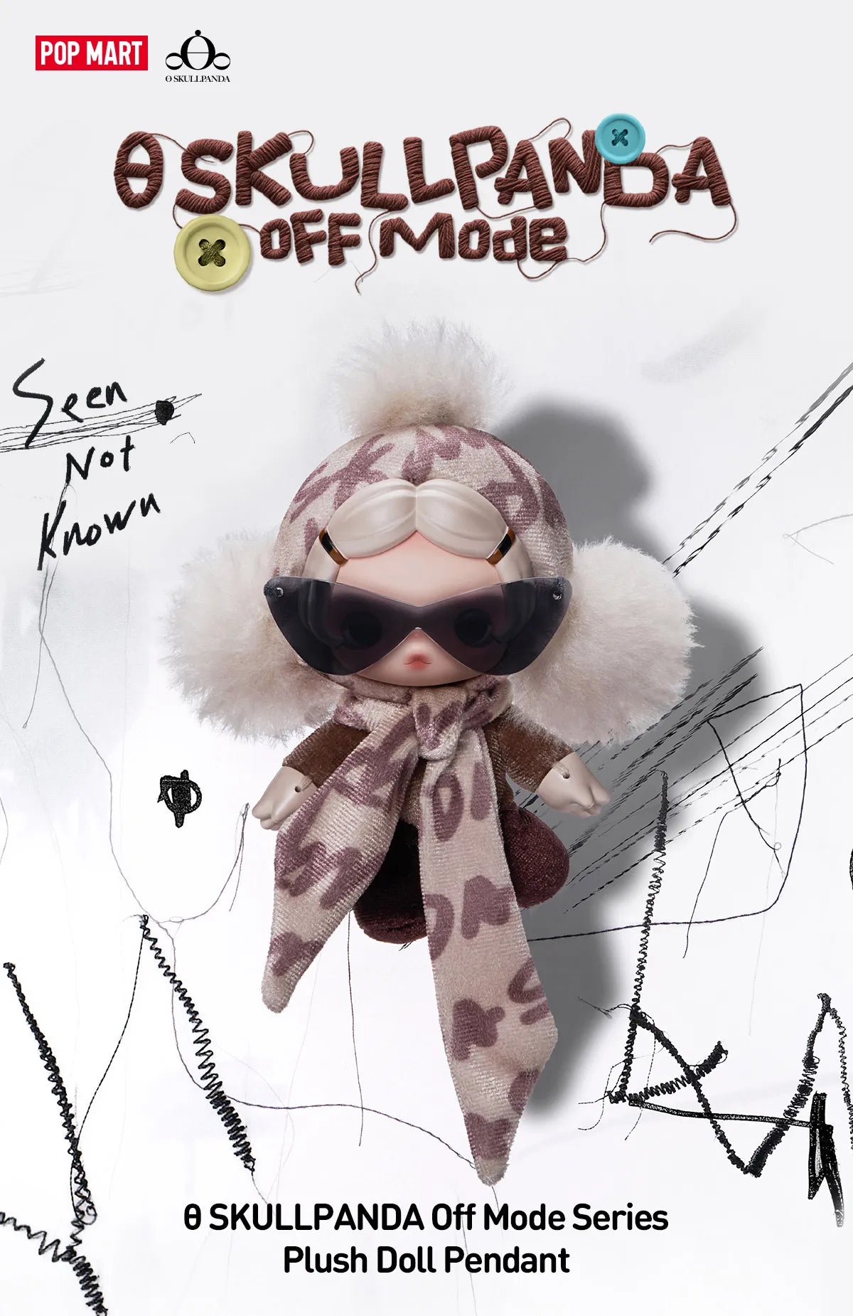 θ SKULLPANDA Off Mode Series Plush Doll Pendant