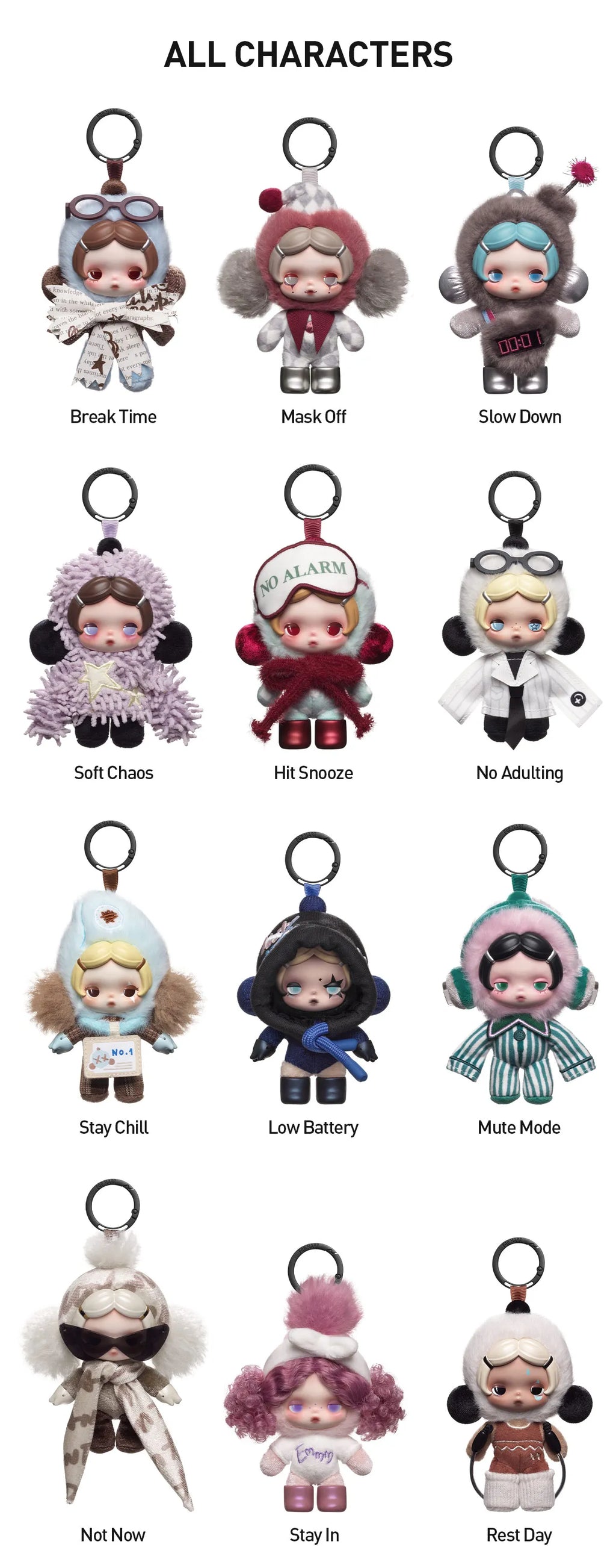 θ SKULLPANDA Off Mode Series Plush Doll Pendant
