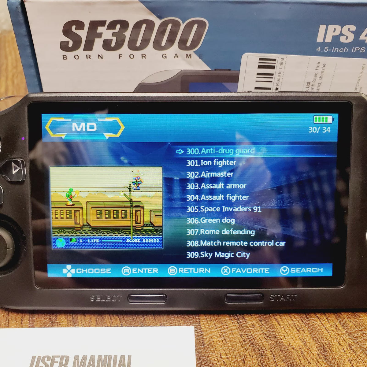 SF3000 Retro Handheld Game Console – 64GB, 20,000+ Preloaded Games