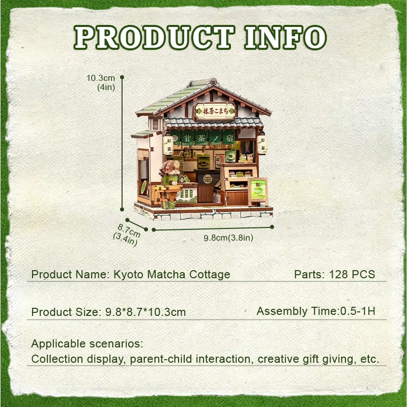 Cutebee CWGA116 Kyoto Matcha Cottage DIY Miniature Kit for Beginners