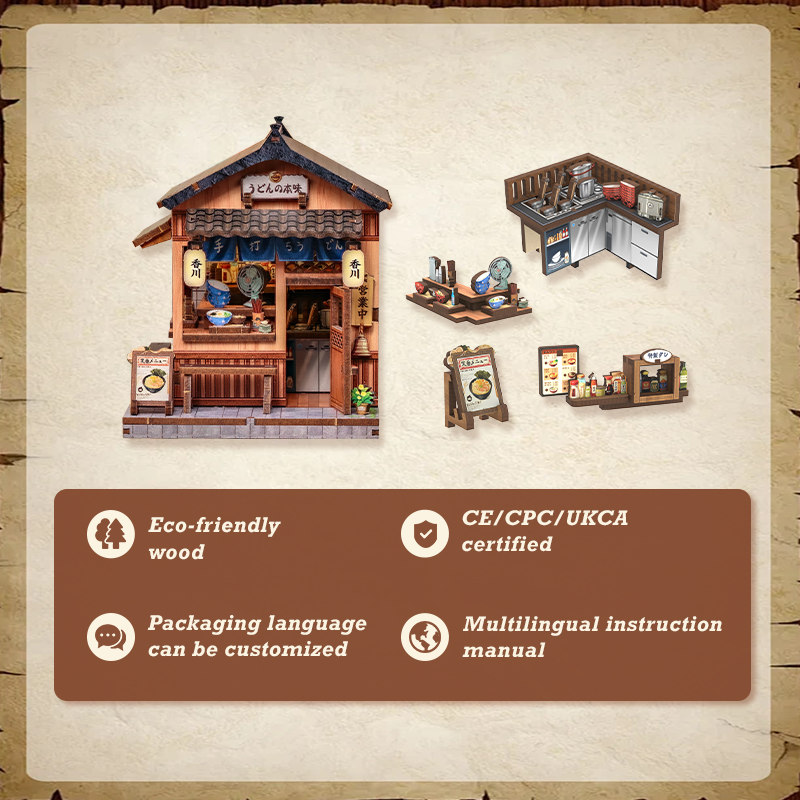 Cutebee CWGA115 Kagawa Udon House DIY Miniature Kit for Beginners
