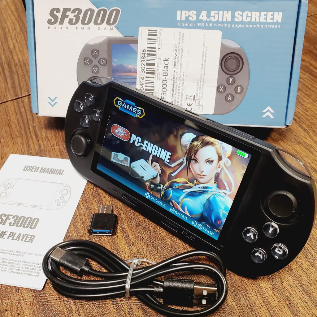 SF3000 Retro Handheld Game Console – 64GB, 20,000+ Preloaded Games