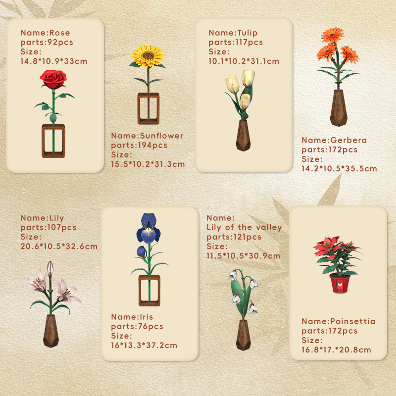 Cutebee Wooden Flower D.I.Y Kit with Postcard